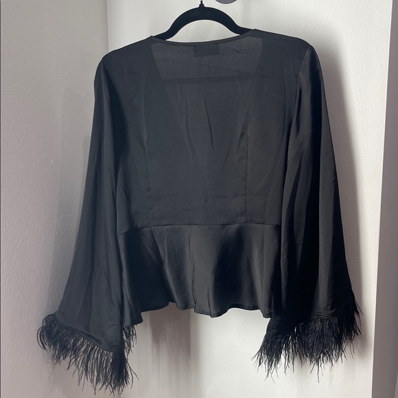 NWT VICI black satin like blouse - Picture 6 of 6